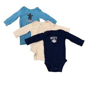 Carter's Mighty Cute Bodysuit Set - Blue, Cream, Navy